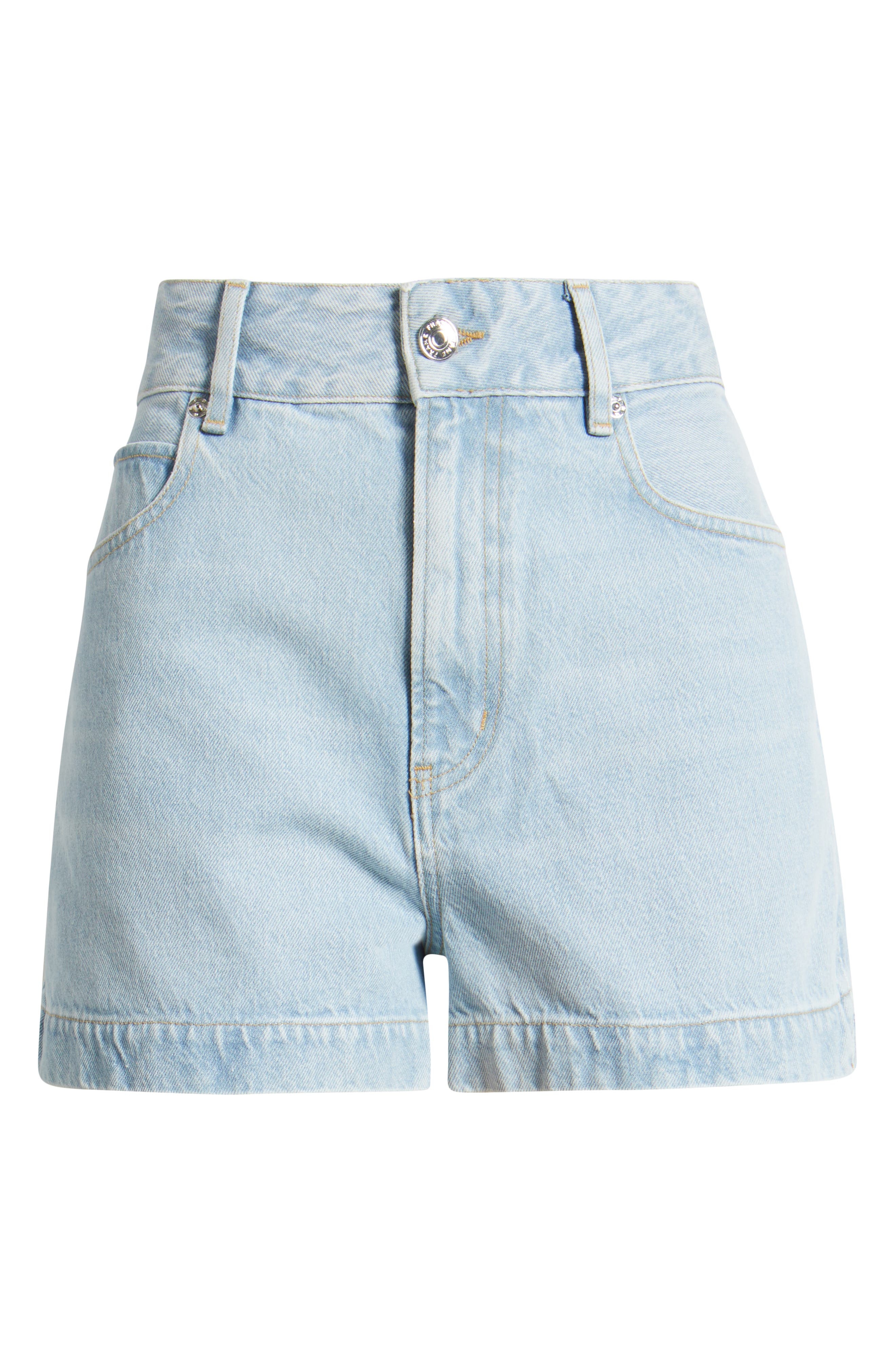 FRAME The Charm High Waist Denim Shorts in Never at Nordstrom - 5