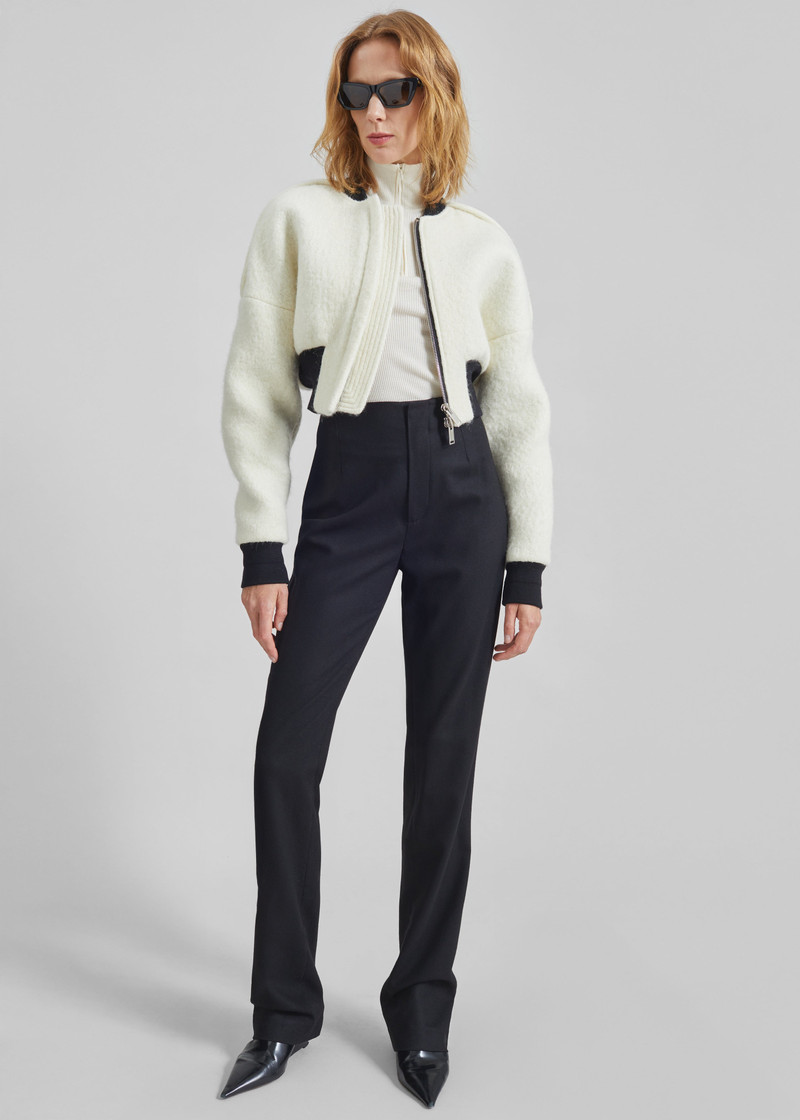 Dimaro Wool Cropped Bomber Jacket - Ivory 7