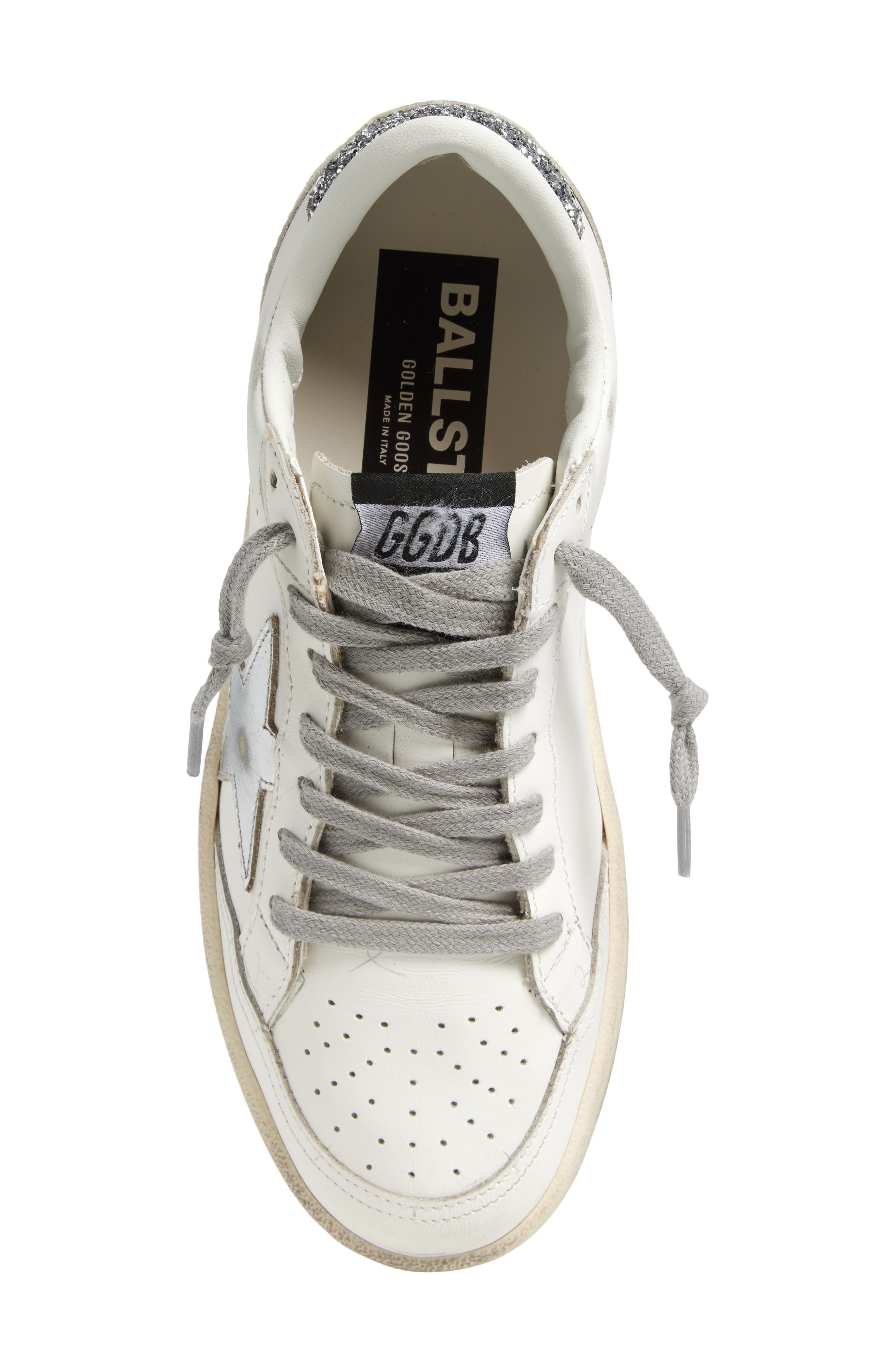 Golden Goose Ball Star 2 Low Top Sneaker in White/Silver at Nordstrom - 5