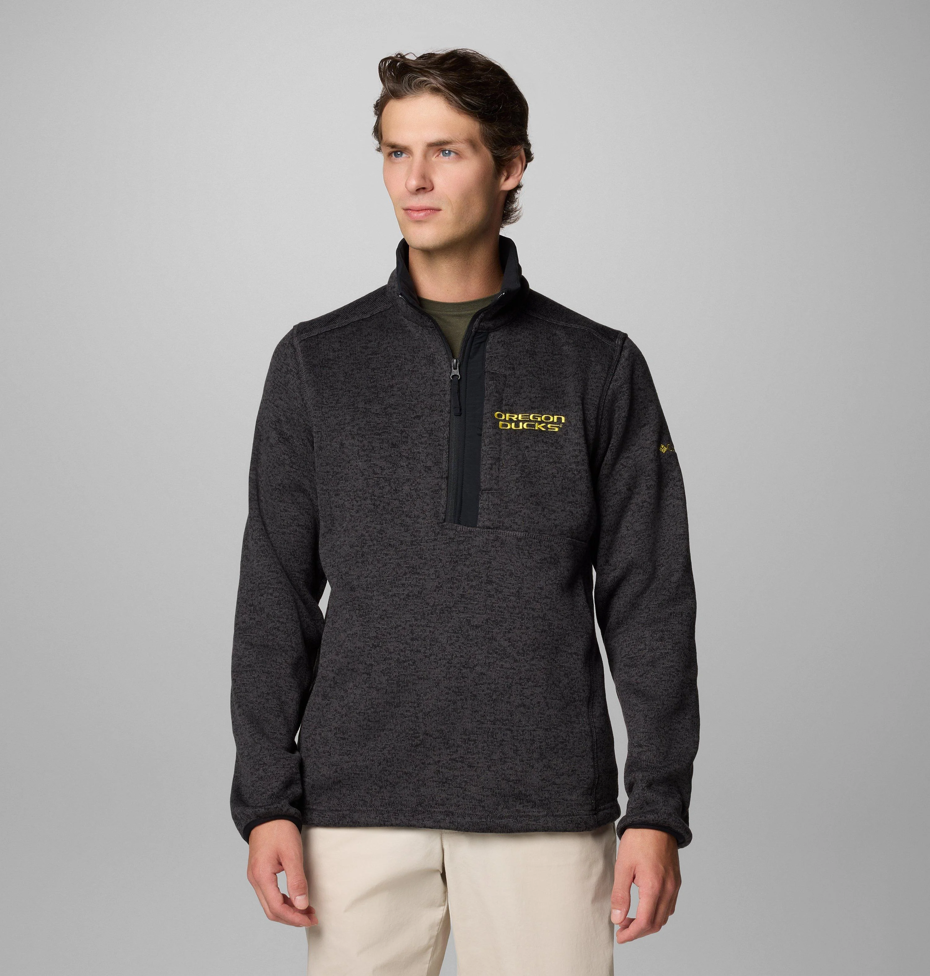 Men's Collegiate Sweater Weather Fleece Half Zip Pullover - Oregon - 1