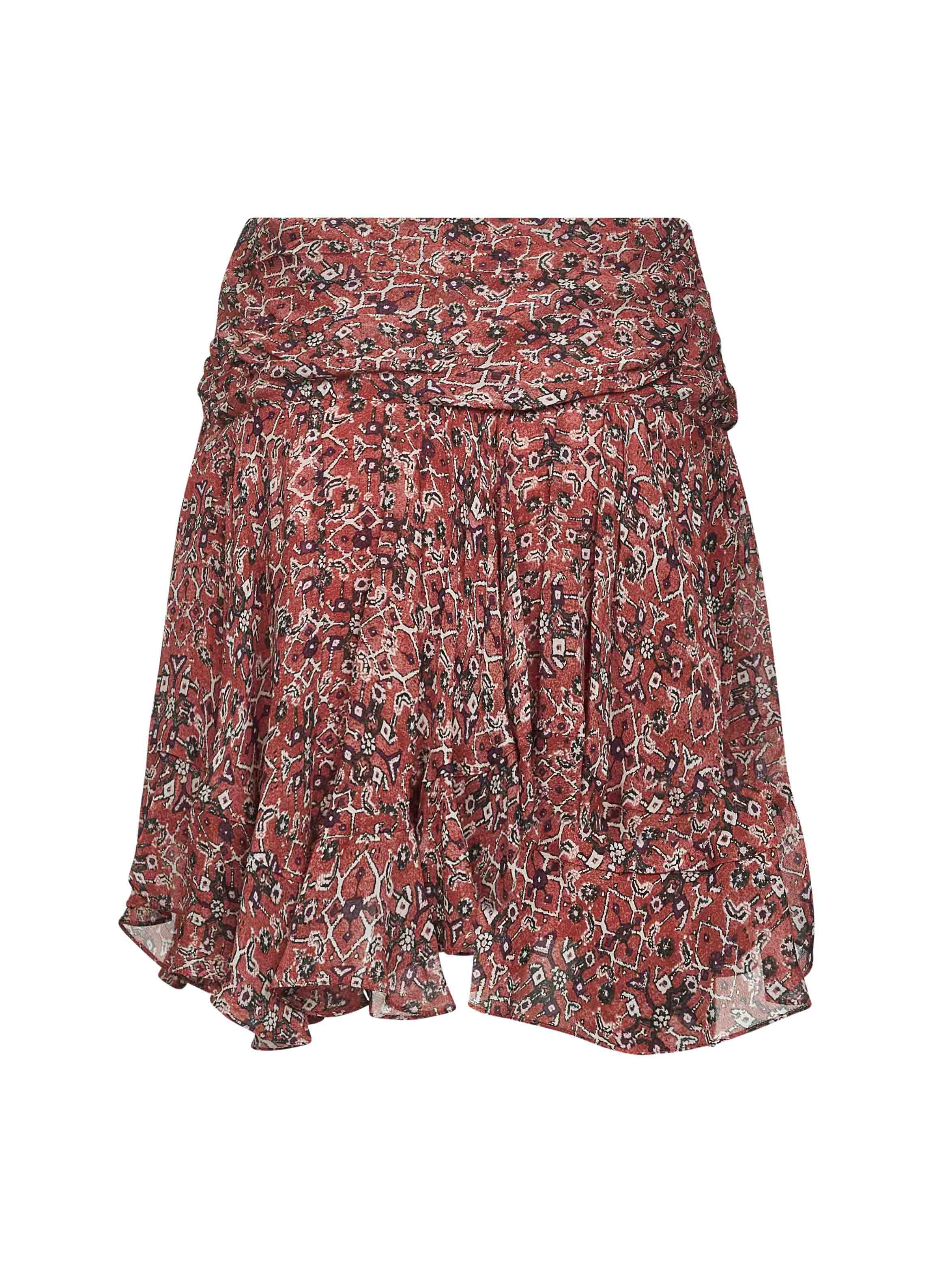 Rust printed georgette Berenicia miniskirt - 2