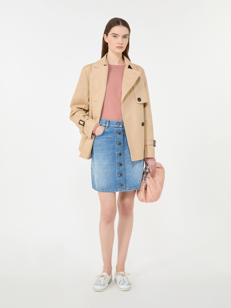 WEEKEND Max Mara Cropped, water-repellent gabardine trench coat - BEIGE outlook