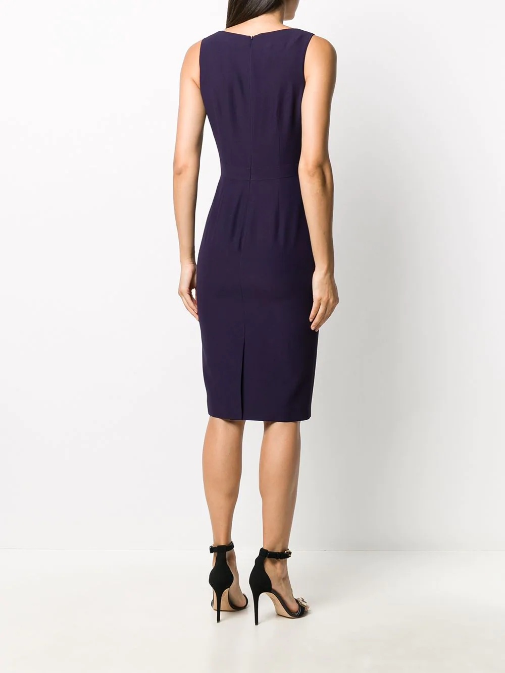 sweetheart-neck fitted midi dress - 4