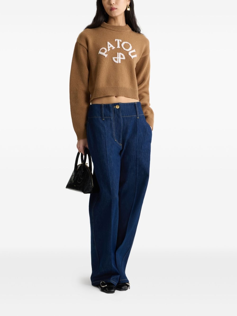intarsia-logo jumper - 2