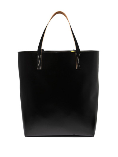 Marni logo-print leather tote bag outlook