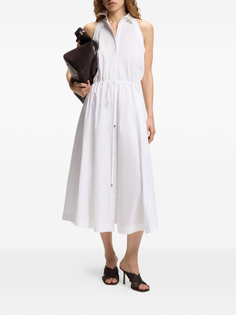 BOSS collared drawstring midi dress outlook