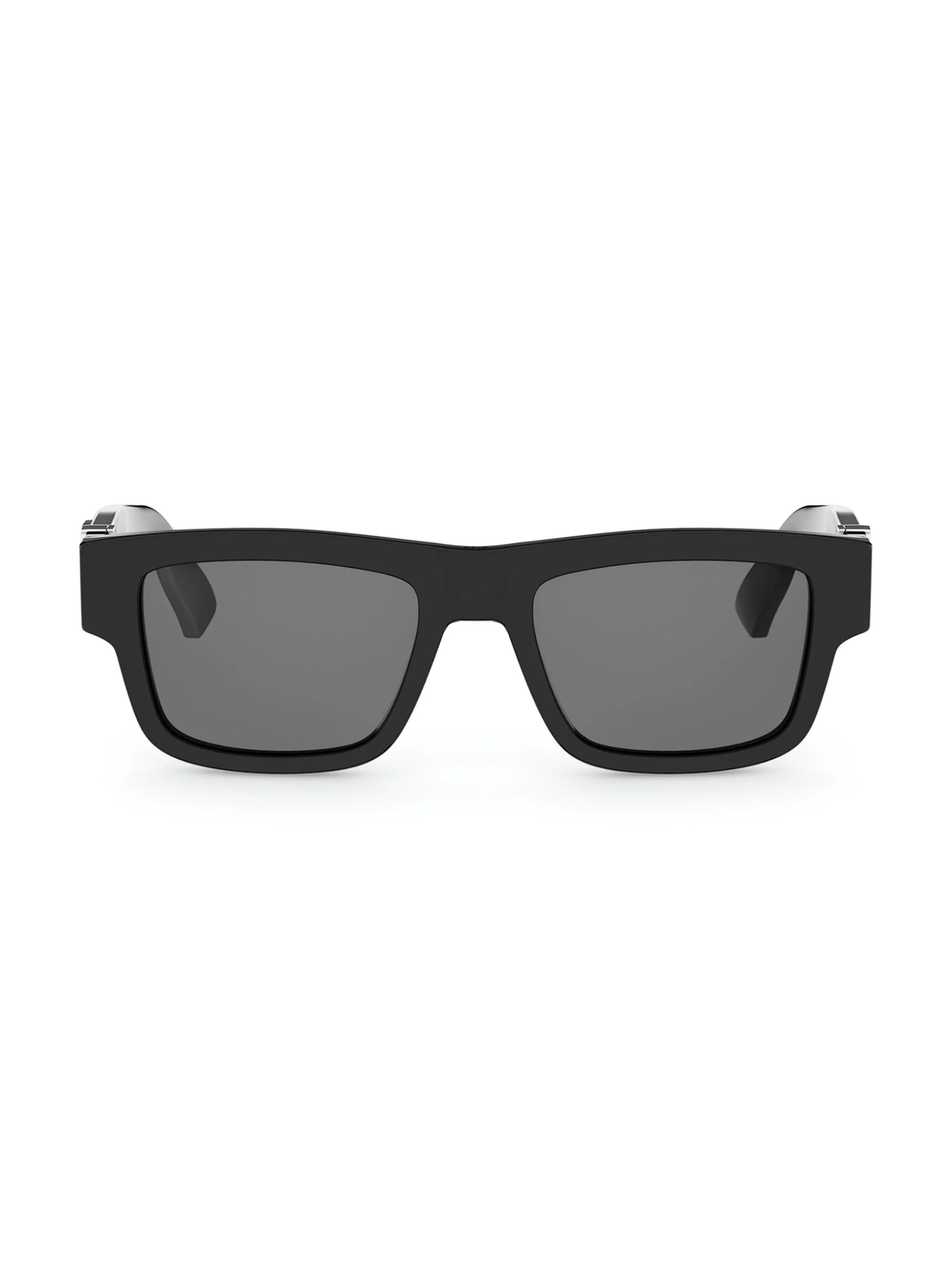 Men's Dior Oblique S3I 52MM Rectangular Sunglasses - Shiny Black And Smoke - 1