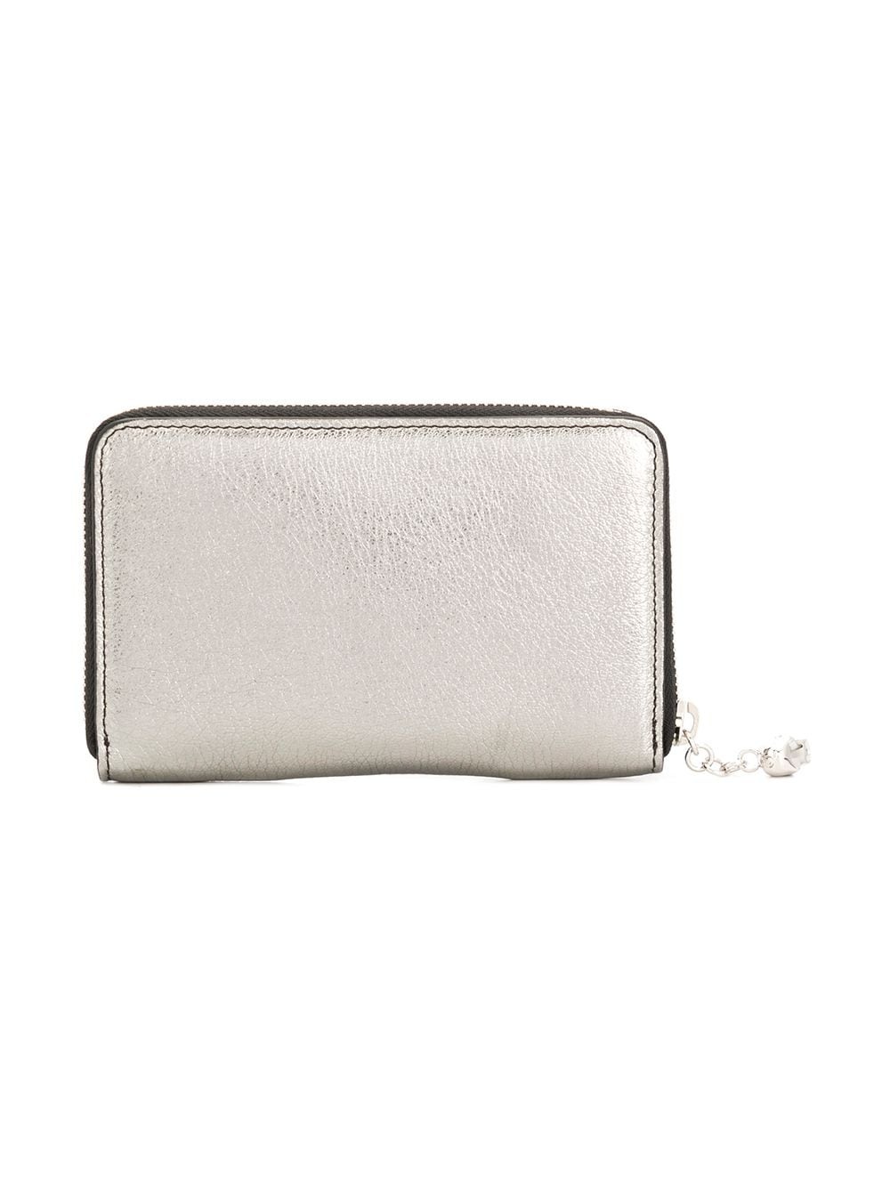 metallic zip around wallet - 2