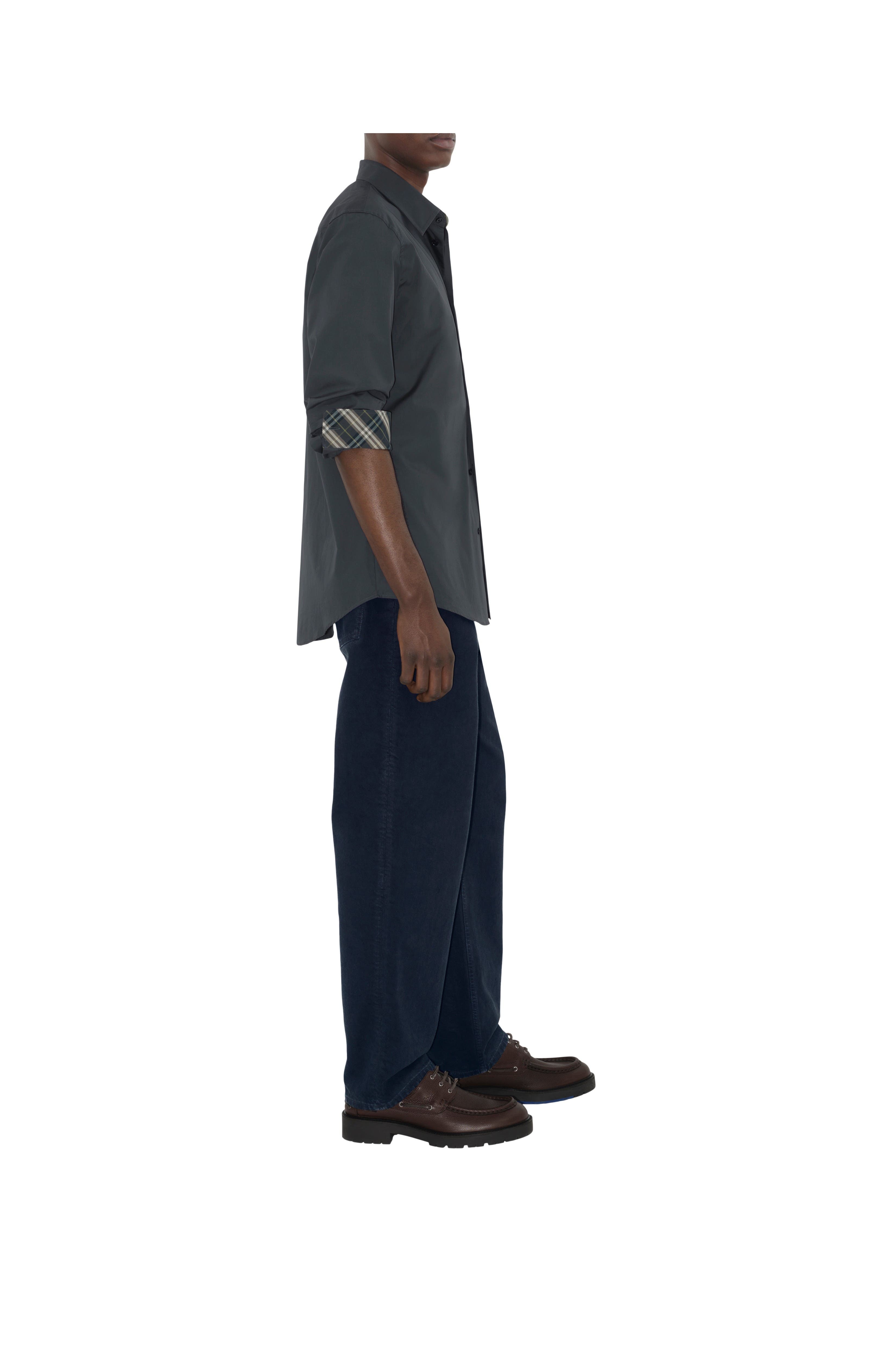 burberry Slim Fit Cotton Shirt in Indigo at Nordstrom - 3