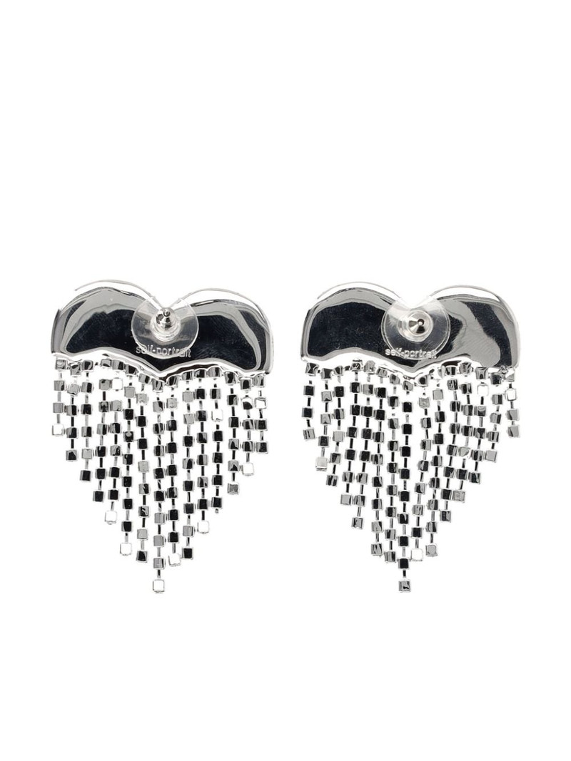 self-portrait Crystal Heart earrings outlook