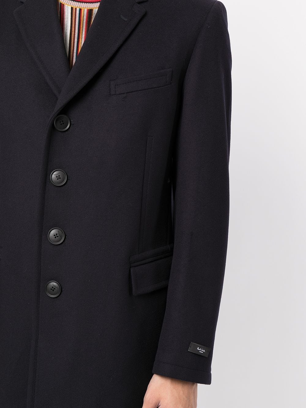 single-breasted fitted coat - 5