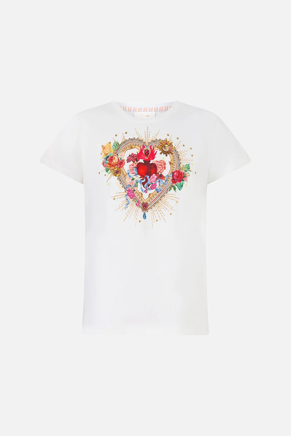SLIM FIT ROUND NECK T-SHIRT PAINTED PRAYERS - 1