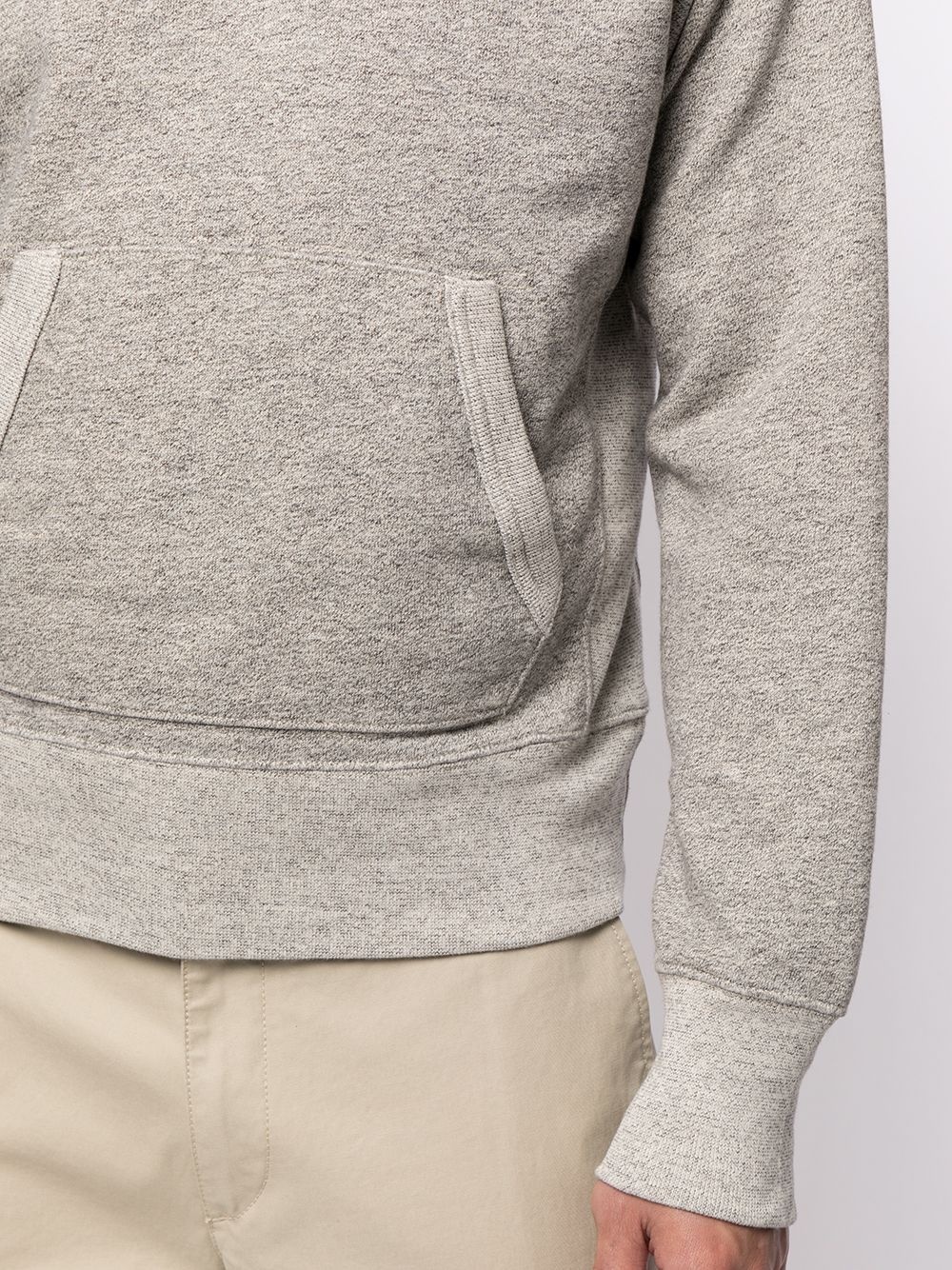 rib-edge drawstring hoodie - 5