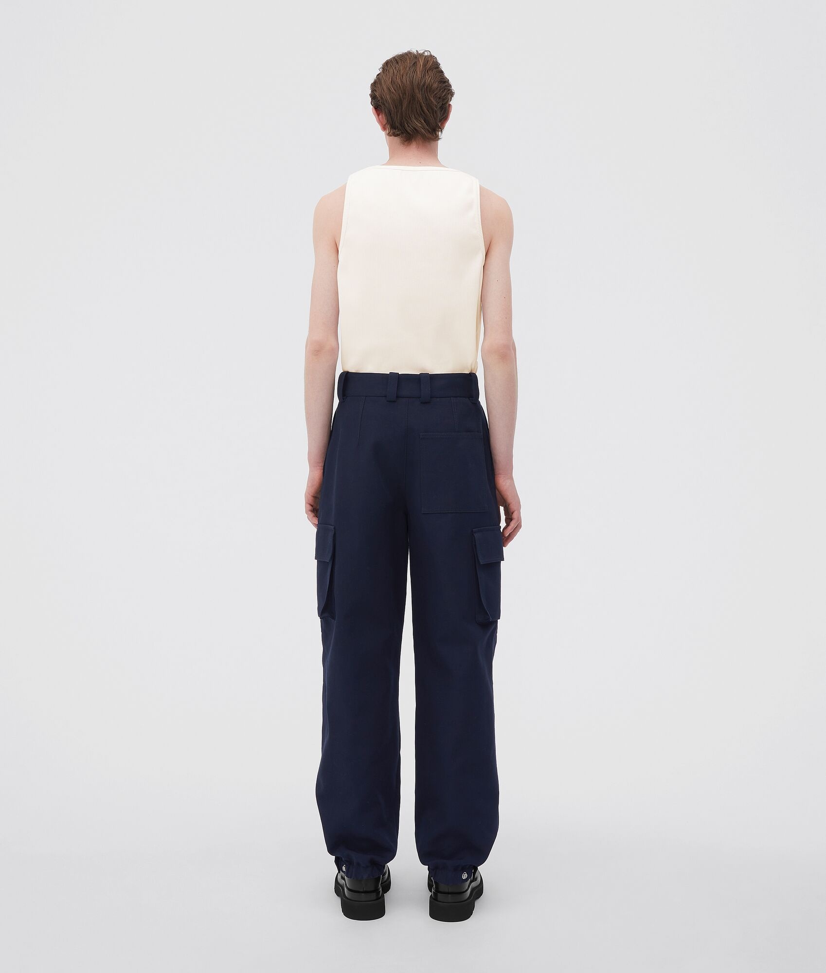 double cotton canvas cargo trousers - 3