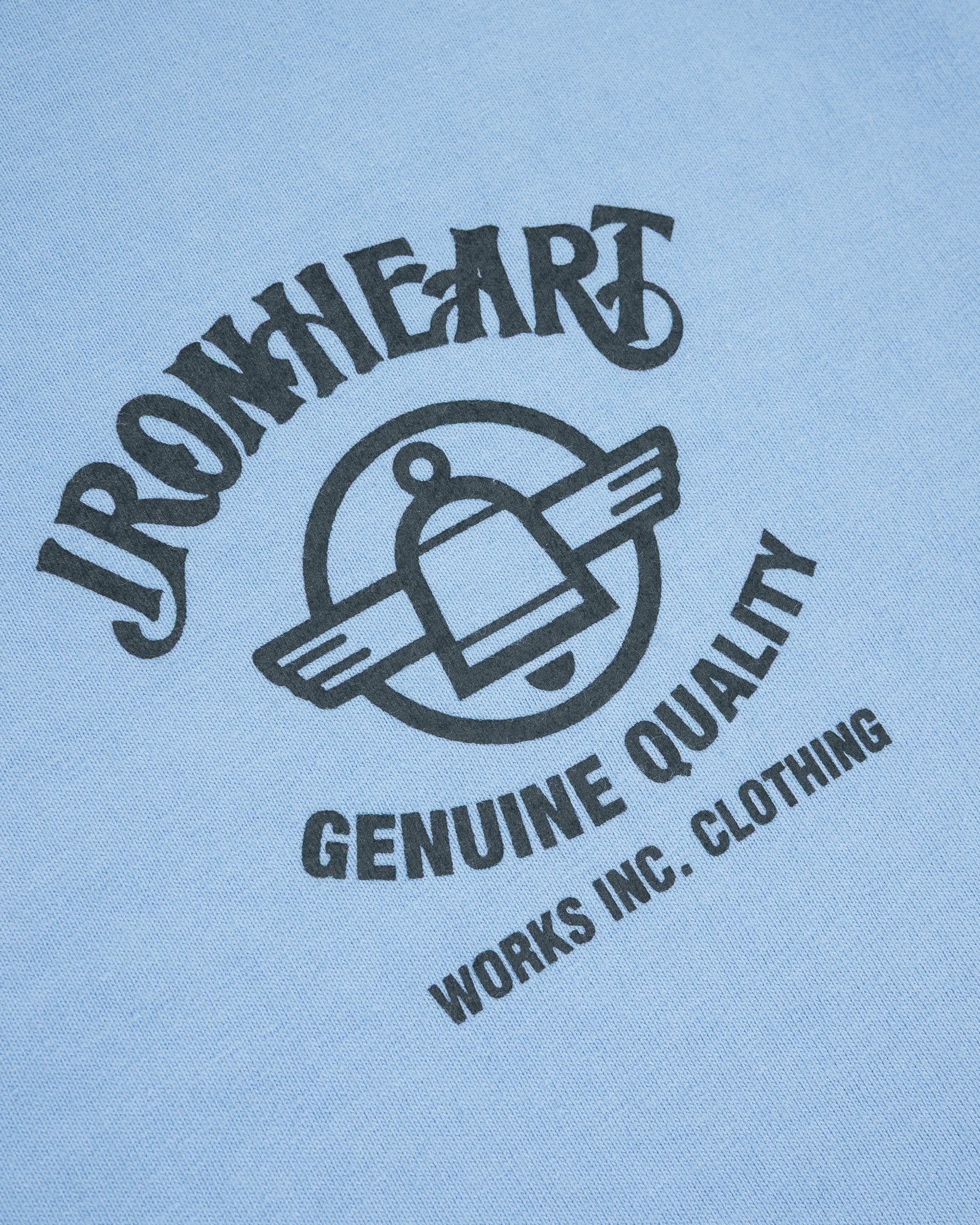7.5OZ PRINTED LOOPWHEEL CREW NECK T-SHIRT - SAX BLUE - 6