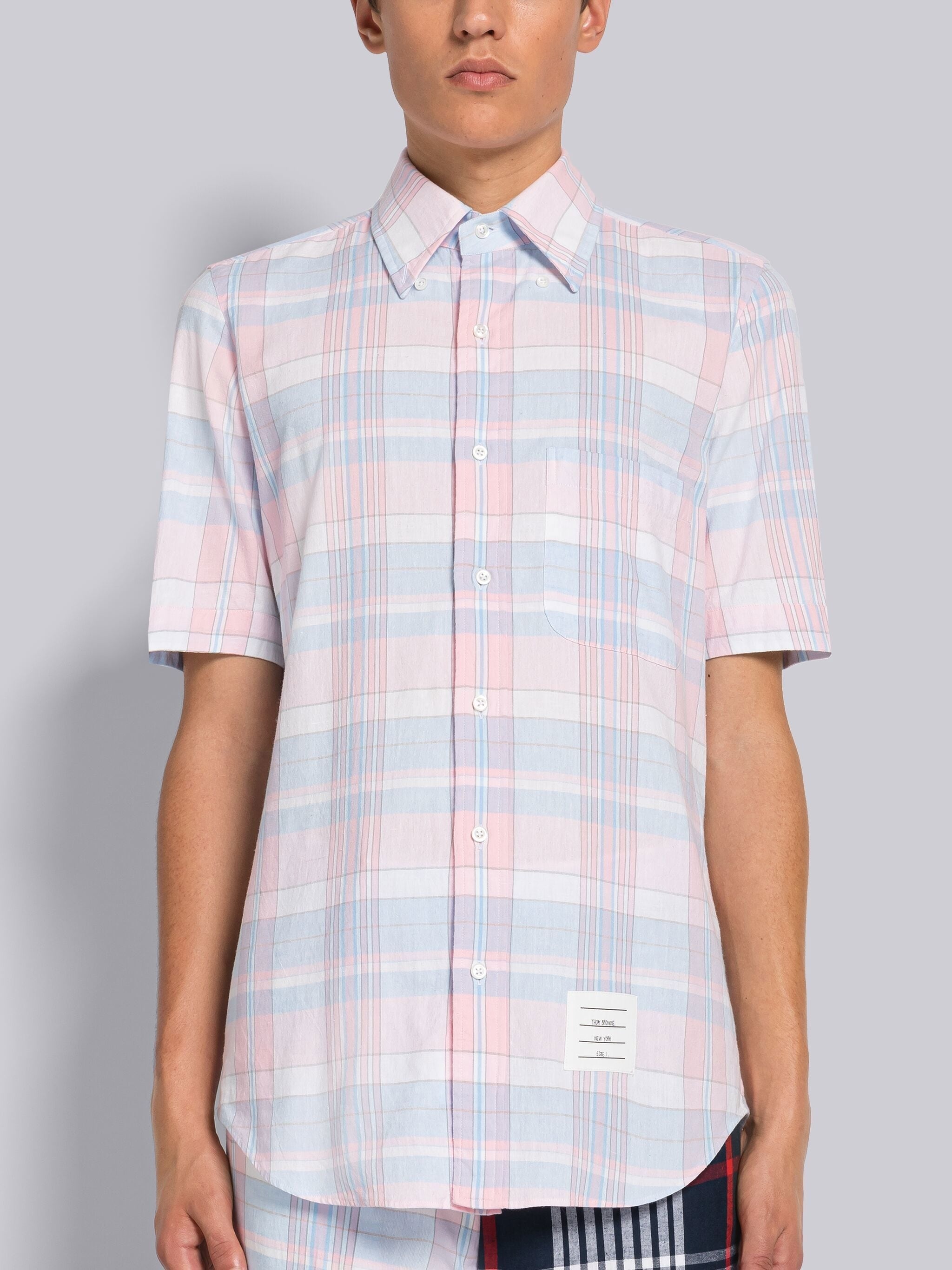 MADRAS COTTON STRAIGHT FIT SHORT SLEEVE SHIRT - 3