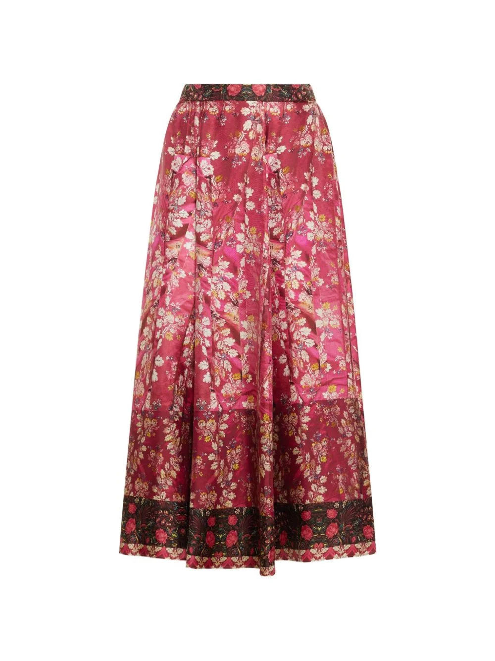Aloe floral A-line midi skirt - 1