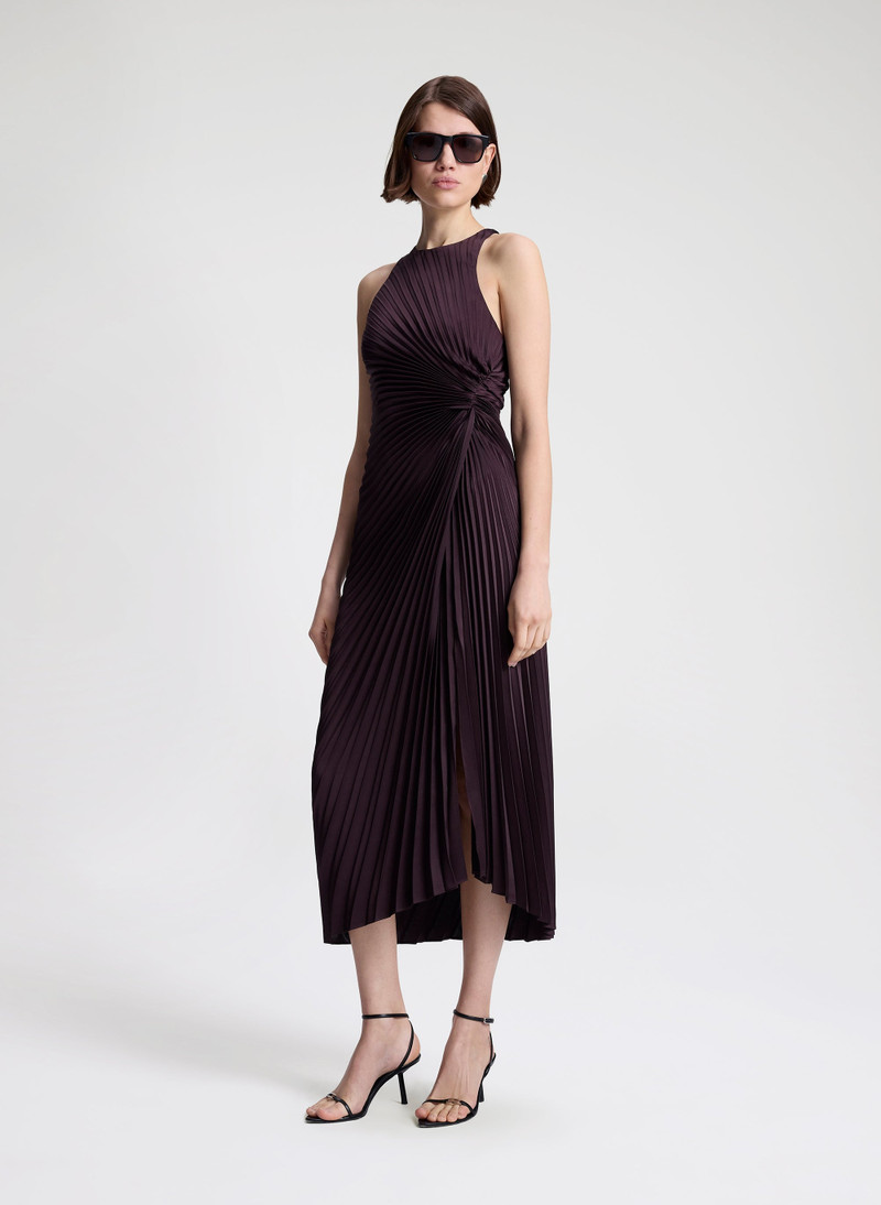 Reagan Satin Pleated Midi Dress 5