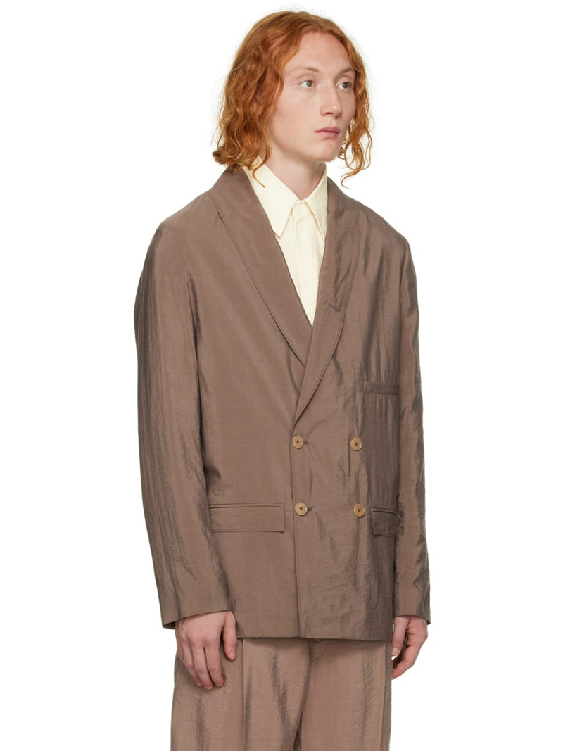 Brown Belted Double-Breasted Blazer 2