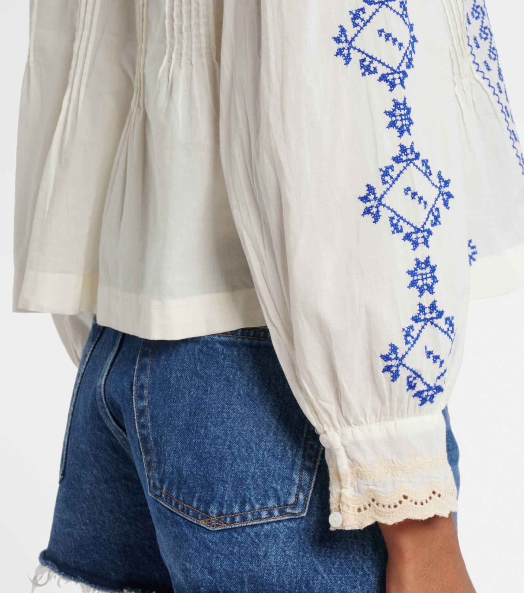 Percy embroidered cotton blouse - 5