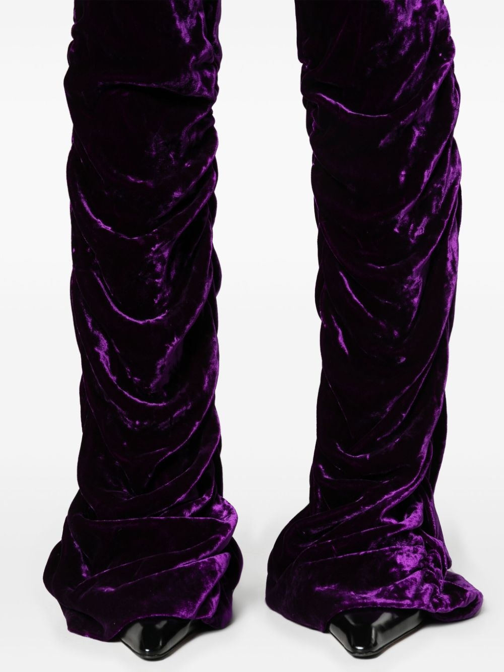 ruched velvet trousers - 5