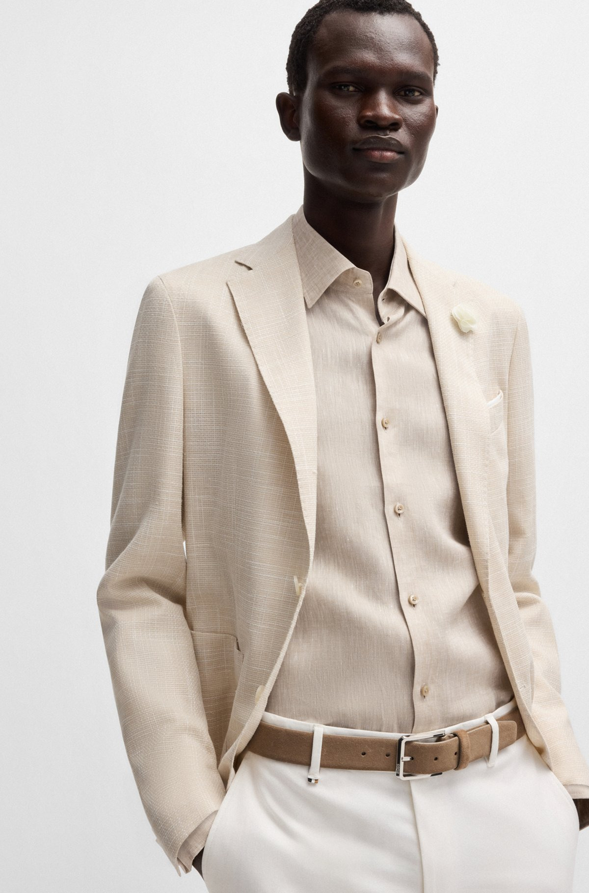 SLIM-FIT SHIRT IN ITALIAN-MADE LINEN - 6