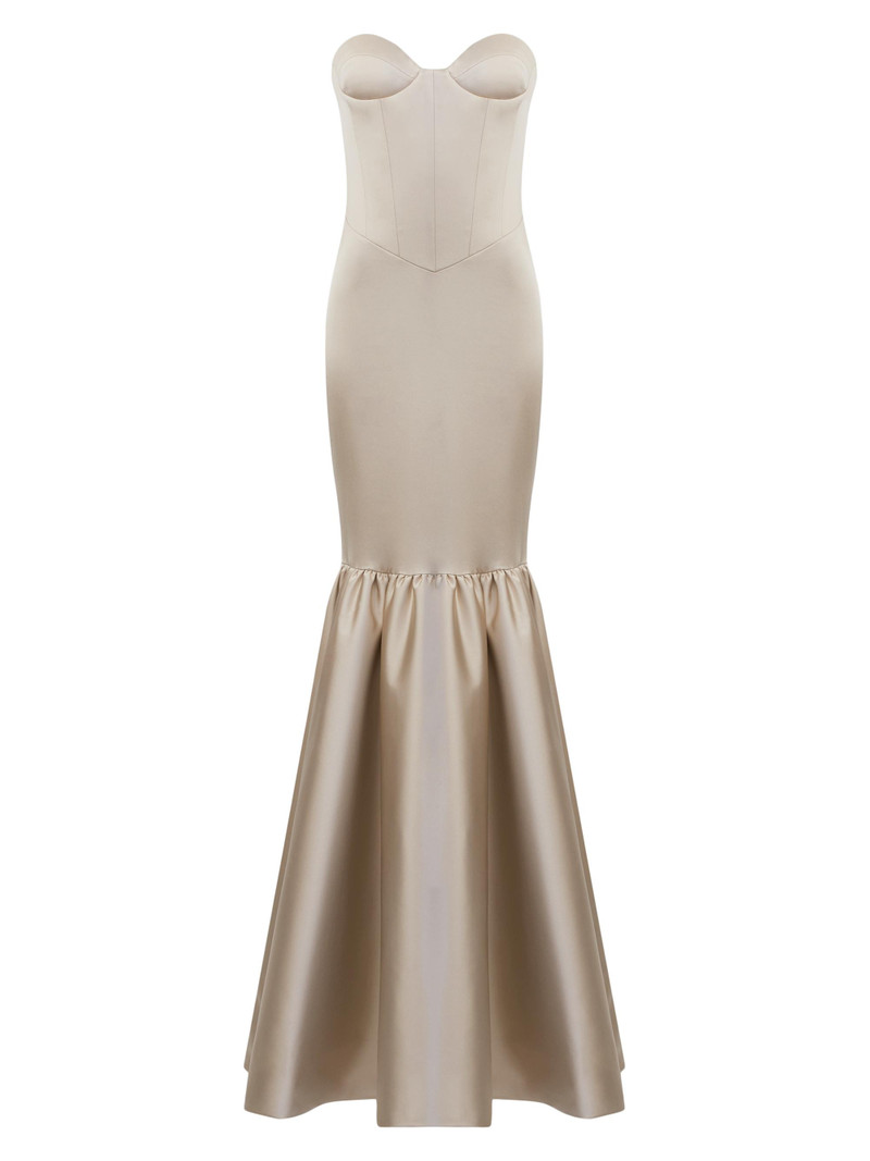 Women's Inara Satin Strapless Mermaid Gown - Sultans Delight 1