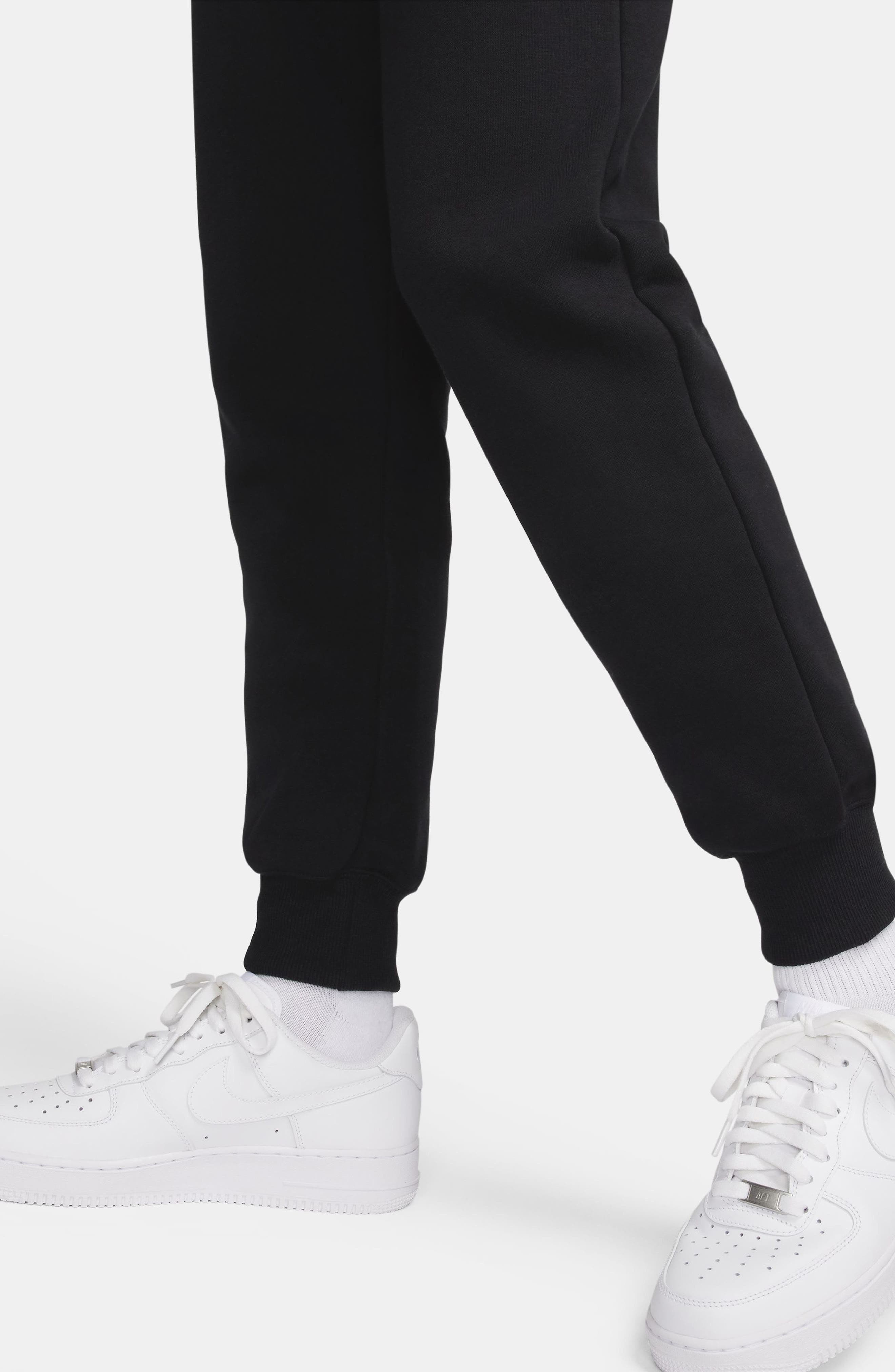 Nike Sportswear Phoenix Fleece Mid Rise Joggers in 010 Black/sail at Nordstrom - 8