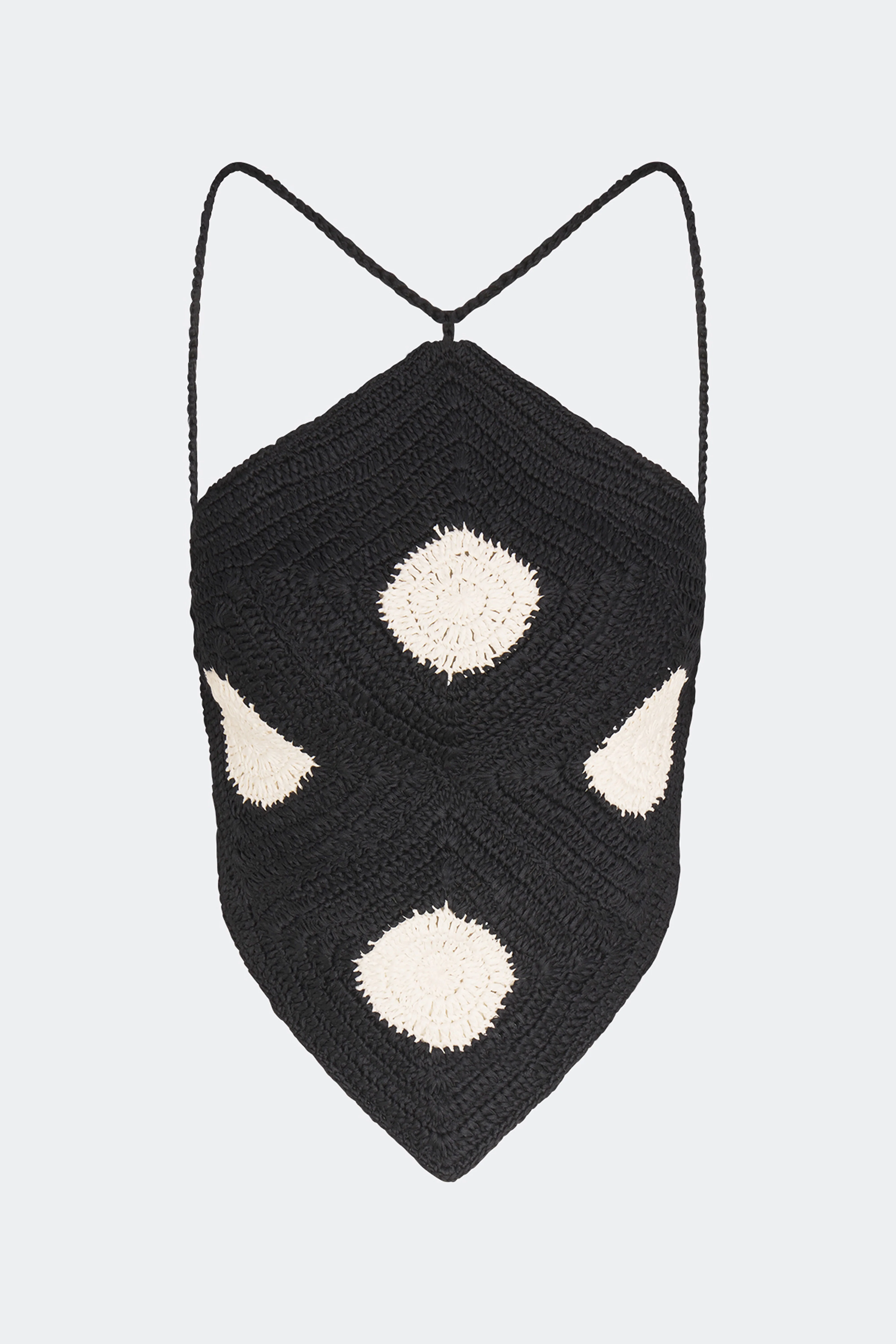 Kit Crochet Top In Black/Macadamia Polka Dot - 1
