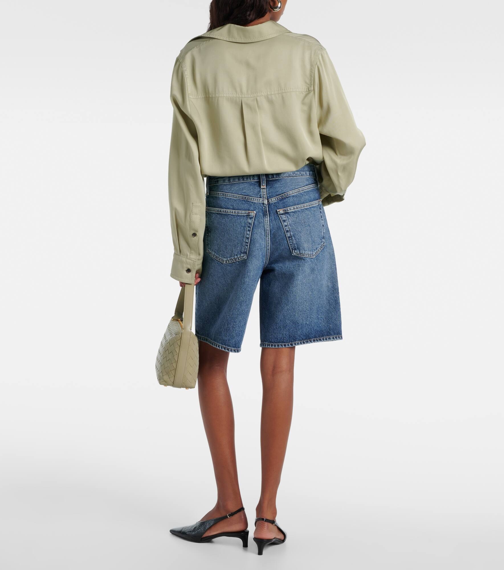 Risha low-rise denim Bermuda shorts - 3