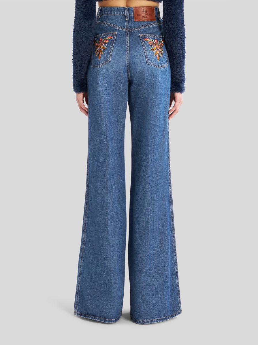 FLARED JEANS WITH EMBROIDERY - 4