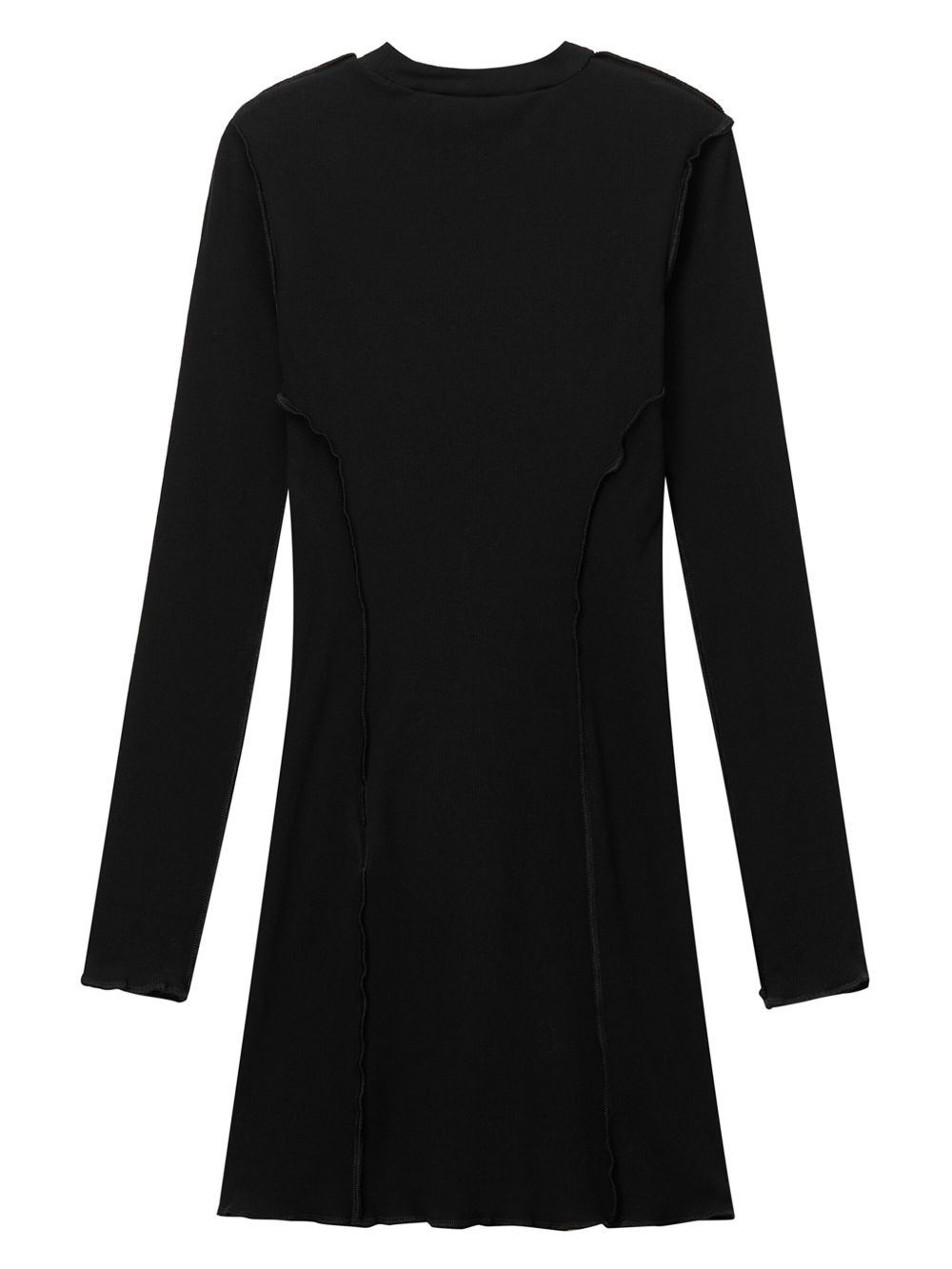 logo ribbed mini dress - 6