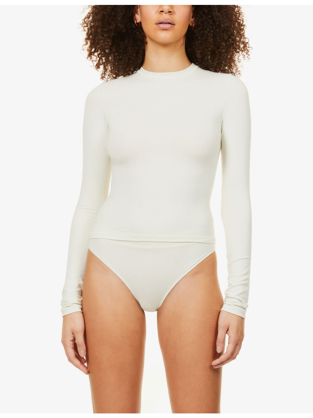 Round-neck long-sleeve stretch-cotton jersey top - 3