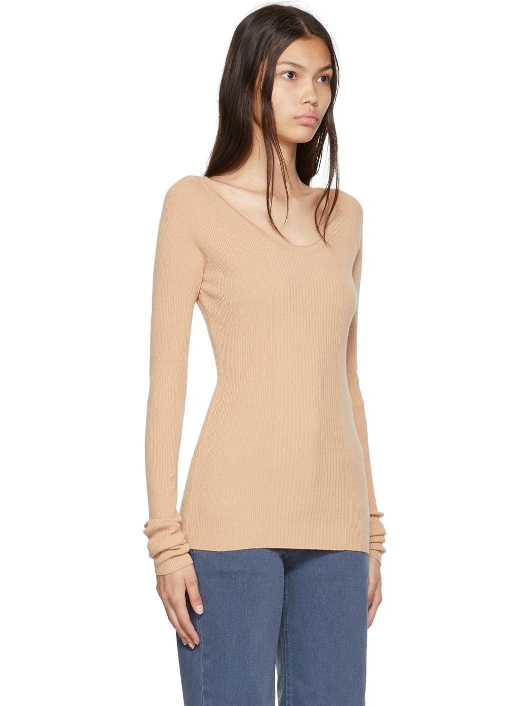 Beige Rayon Sweater - 2