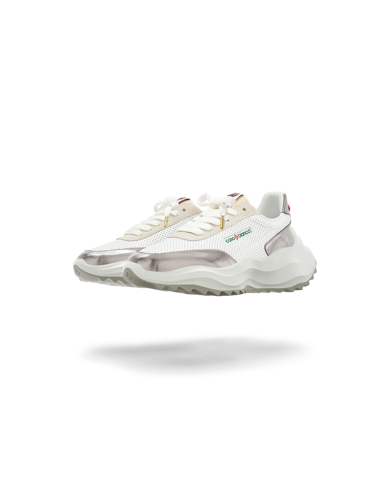 Mens Atlantis White & Chrome Sneaker | Casablanca Paris - 4