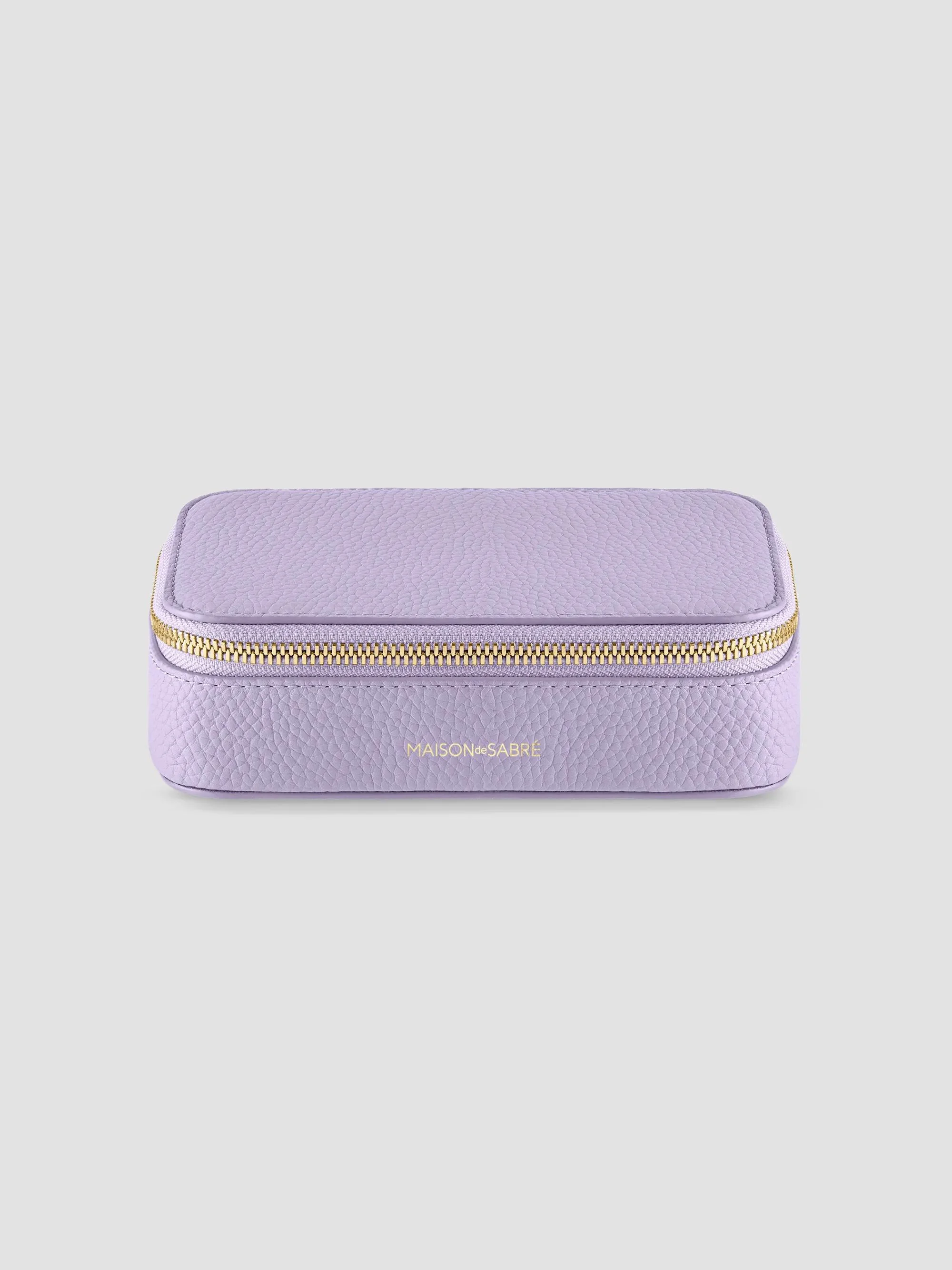Women's Leather Jewelry Case - Lavender Purple - 1