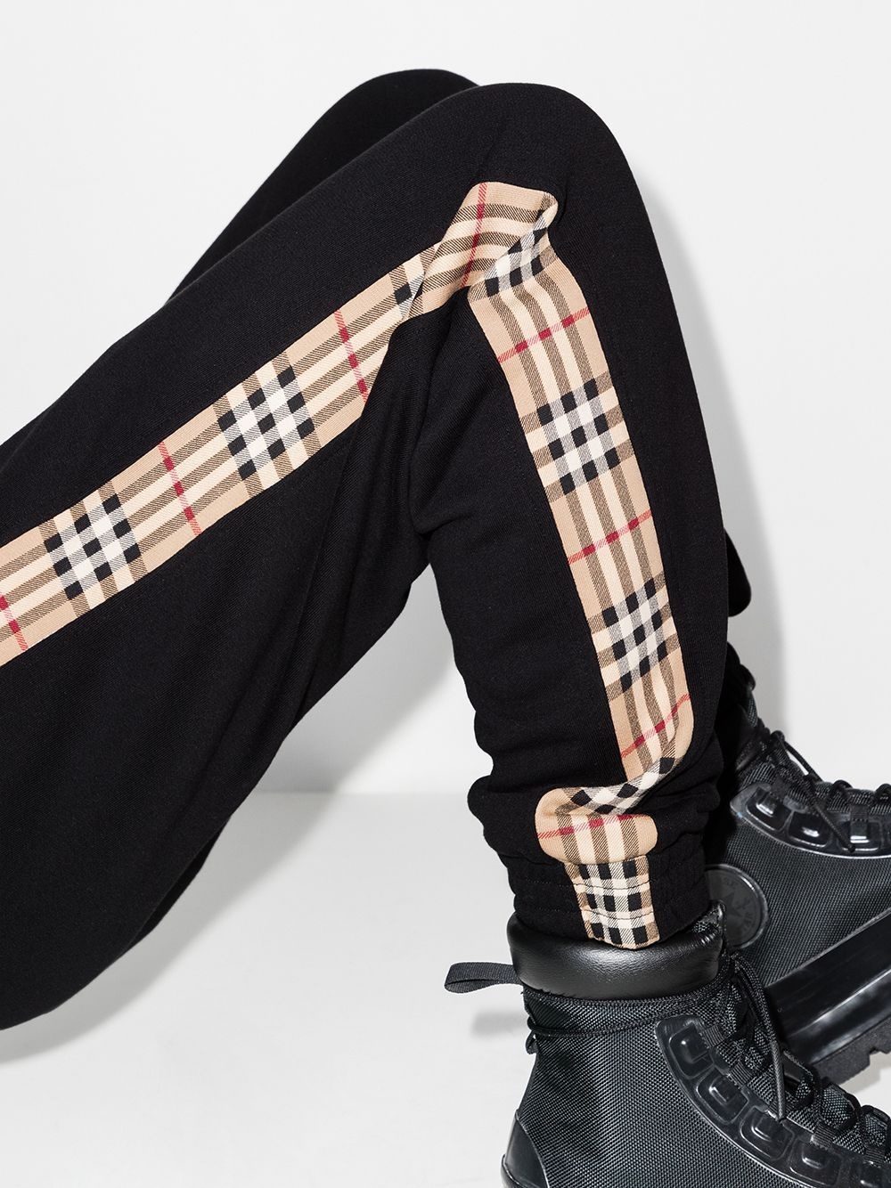 Vintage Check panelled track pants - 4