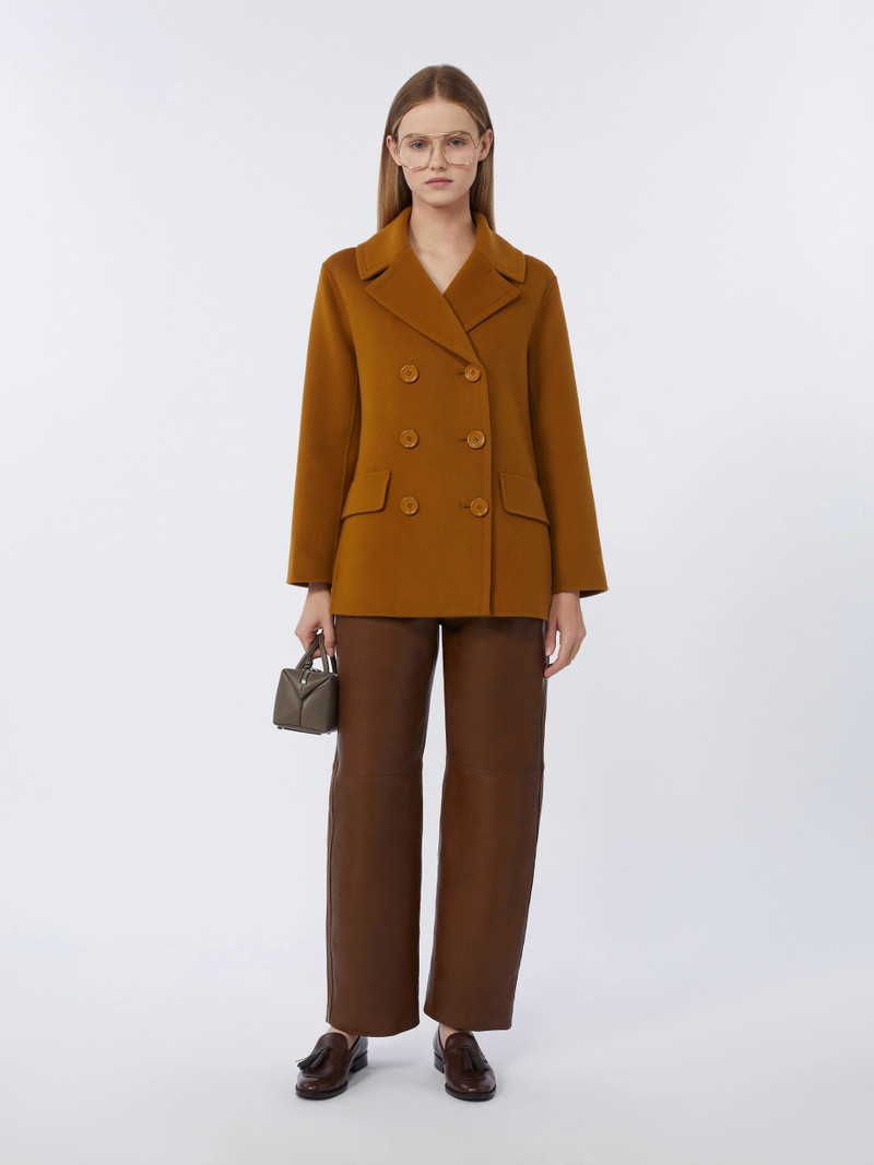 'S Max Mara Wool broadcloth pea coat - MUSTARD outlook