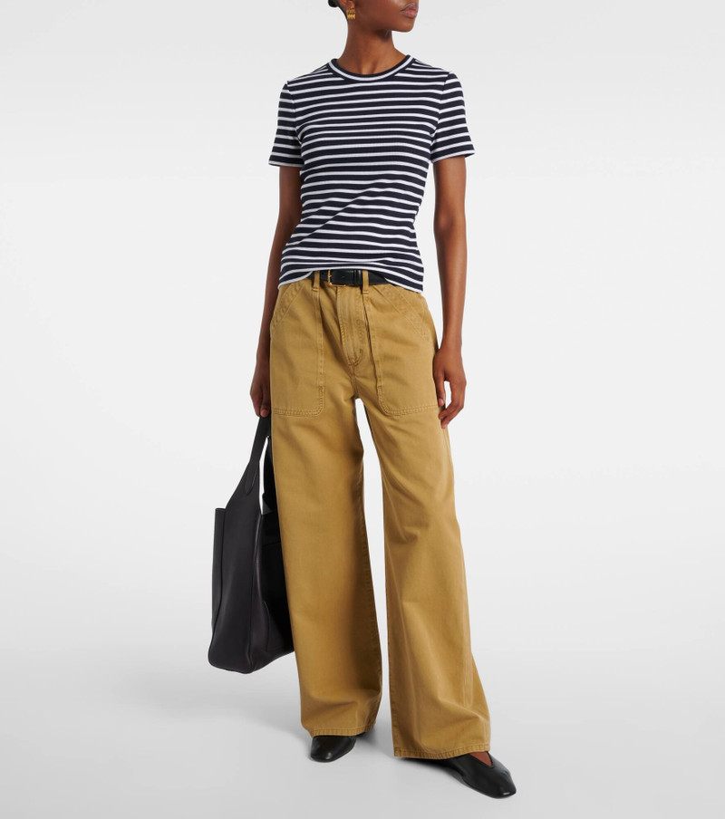 VERONICA BEARD Pruitt striped cotton-blend T-shirt outlook