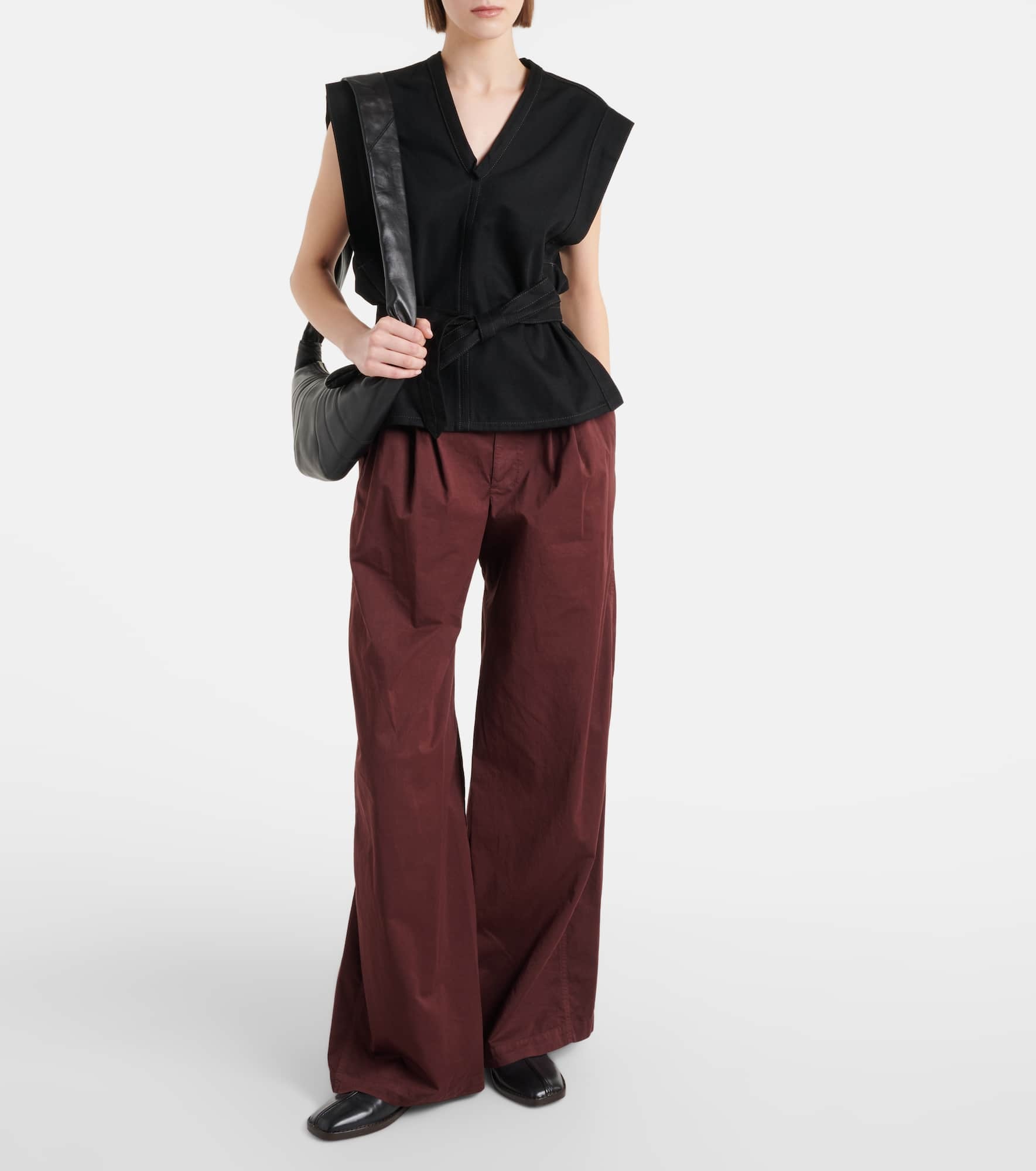 Chasuble belted denim top - 2