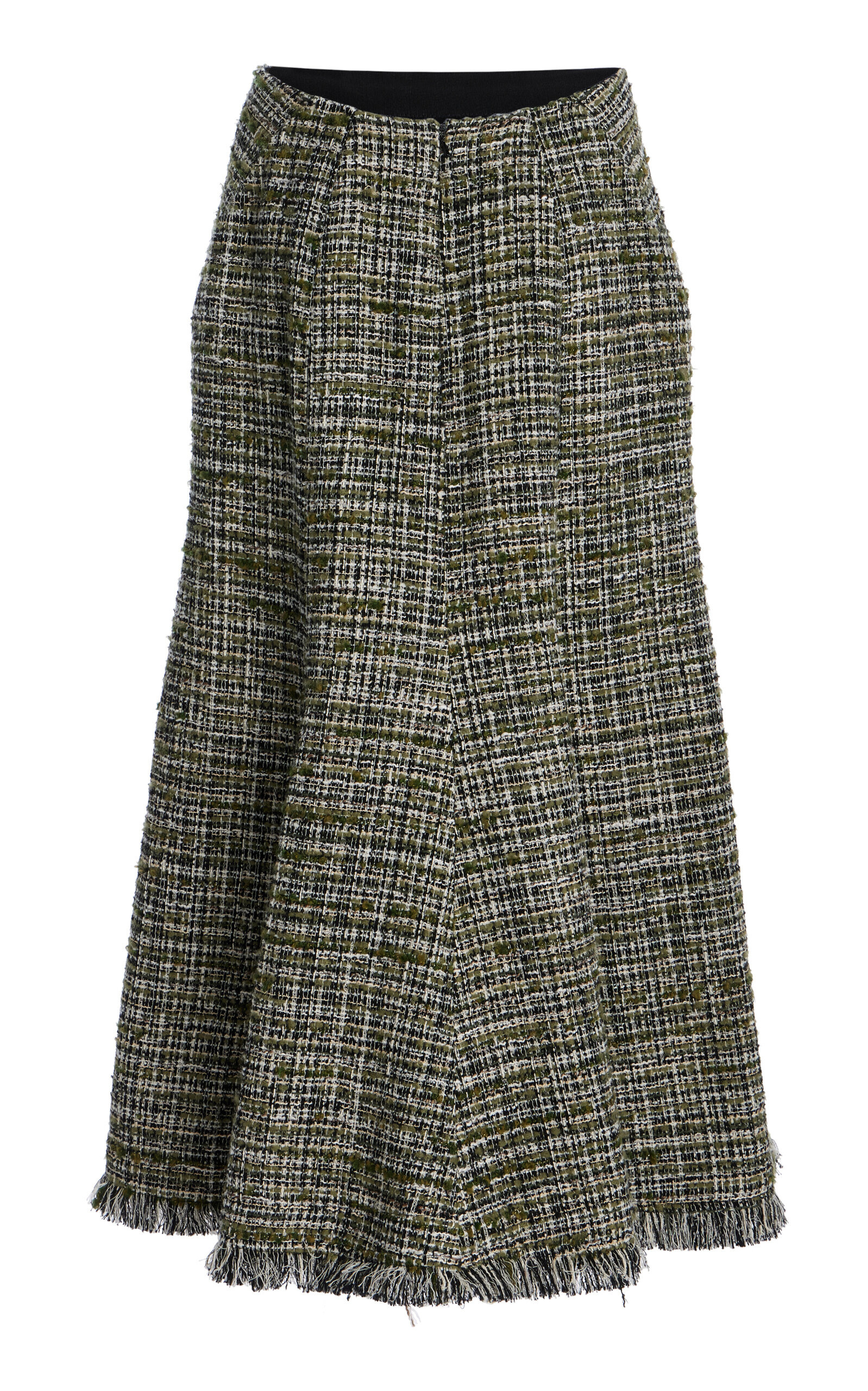 Tweed Midi Skirt olive - 3
