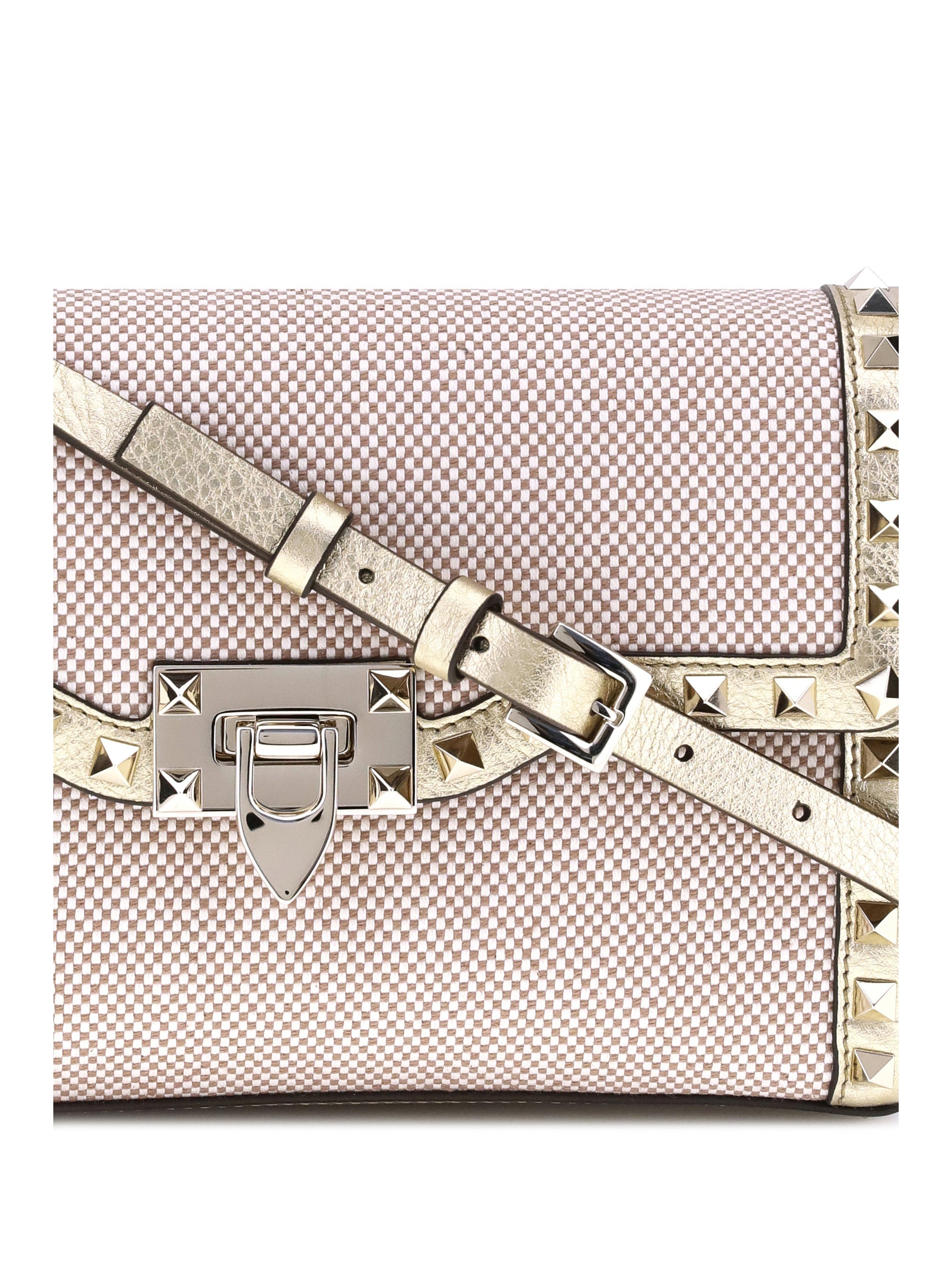 Valentino Garavani Women Small Canvas Rockstud Shoulder Bag - 4
