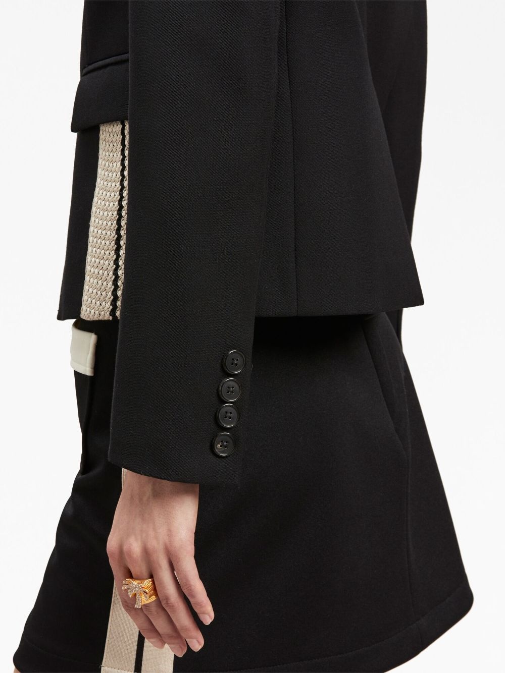 side-embellished fitted blazer - 6
