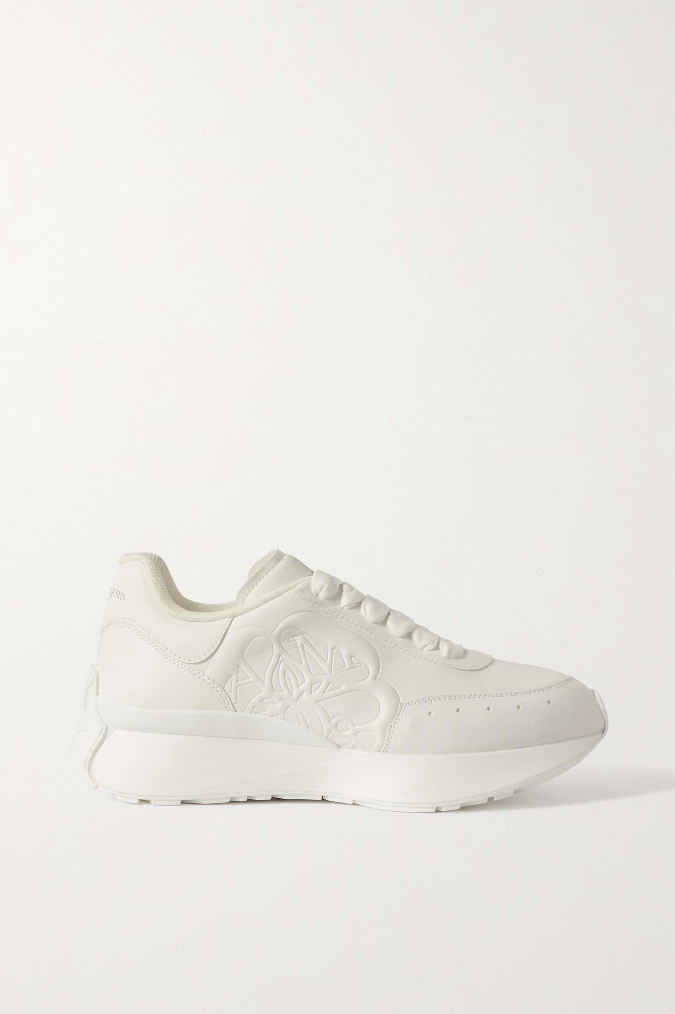Embossed leather sneakers - 1