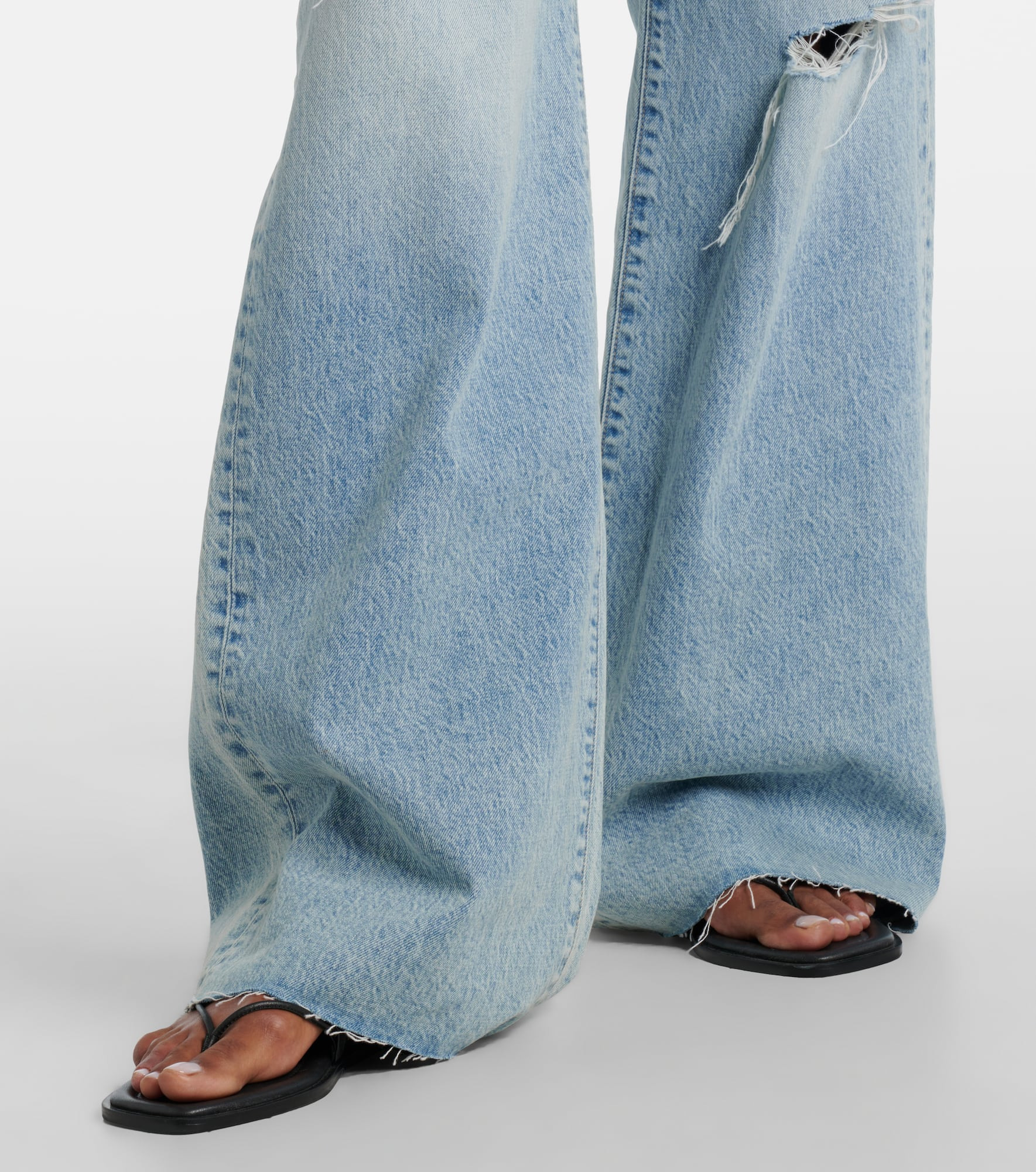 Nico distressed mid-rise wide-leg jeans - 5