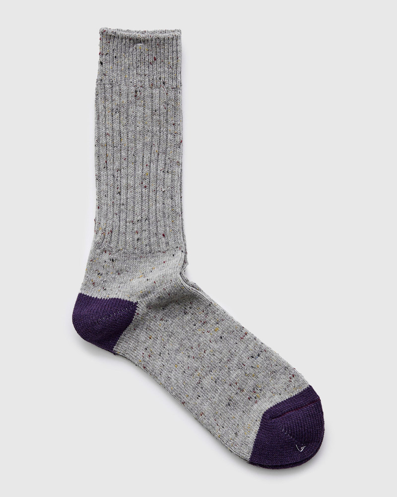 ANONYMOUSISM Tweed Nep Crew Sock in Grey outlook