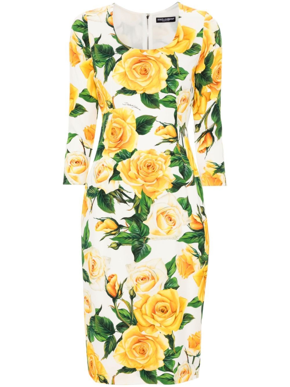 floral-print silk-blend dress - 1