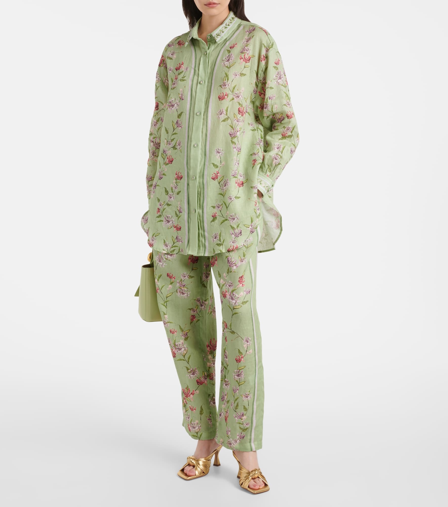 Florecer Honeysuckle linen wide-leg pants - 2