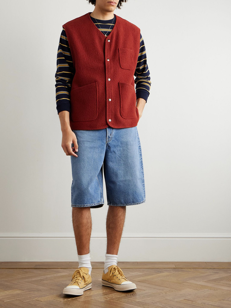 orSlow Super Dad's Wide-Leg Denim Shorts Blue outlook