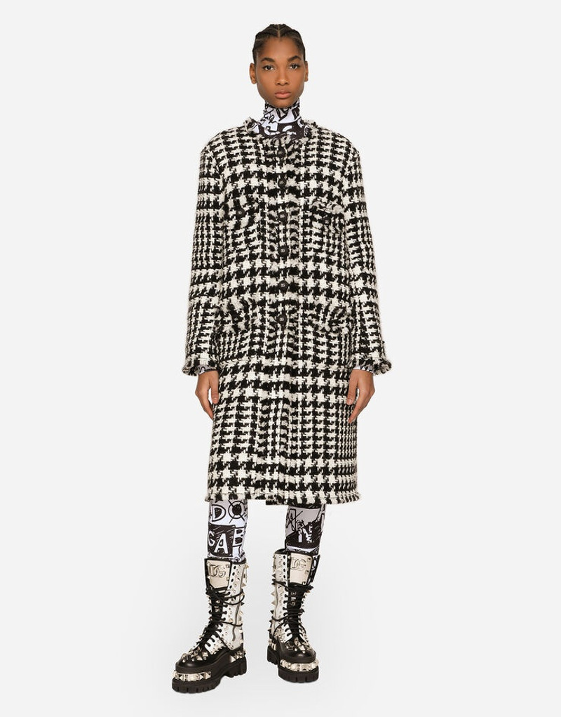 Dolce & Gabbana Single-breasted houndstooth coat outlook